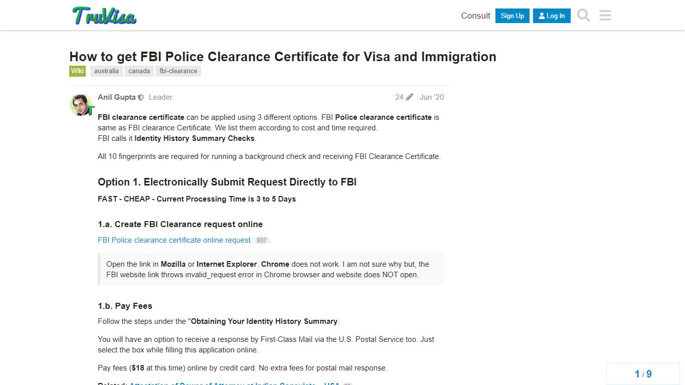 How to get FBI Police Clearance Certificate for Visa and Immigration